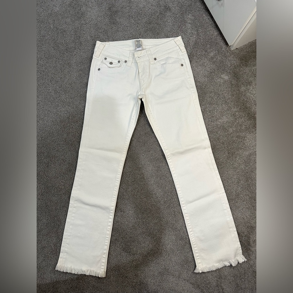 True religion Billy Straight Leg White Jeans
